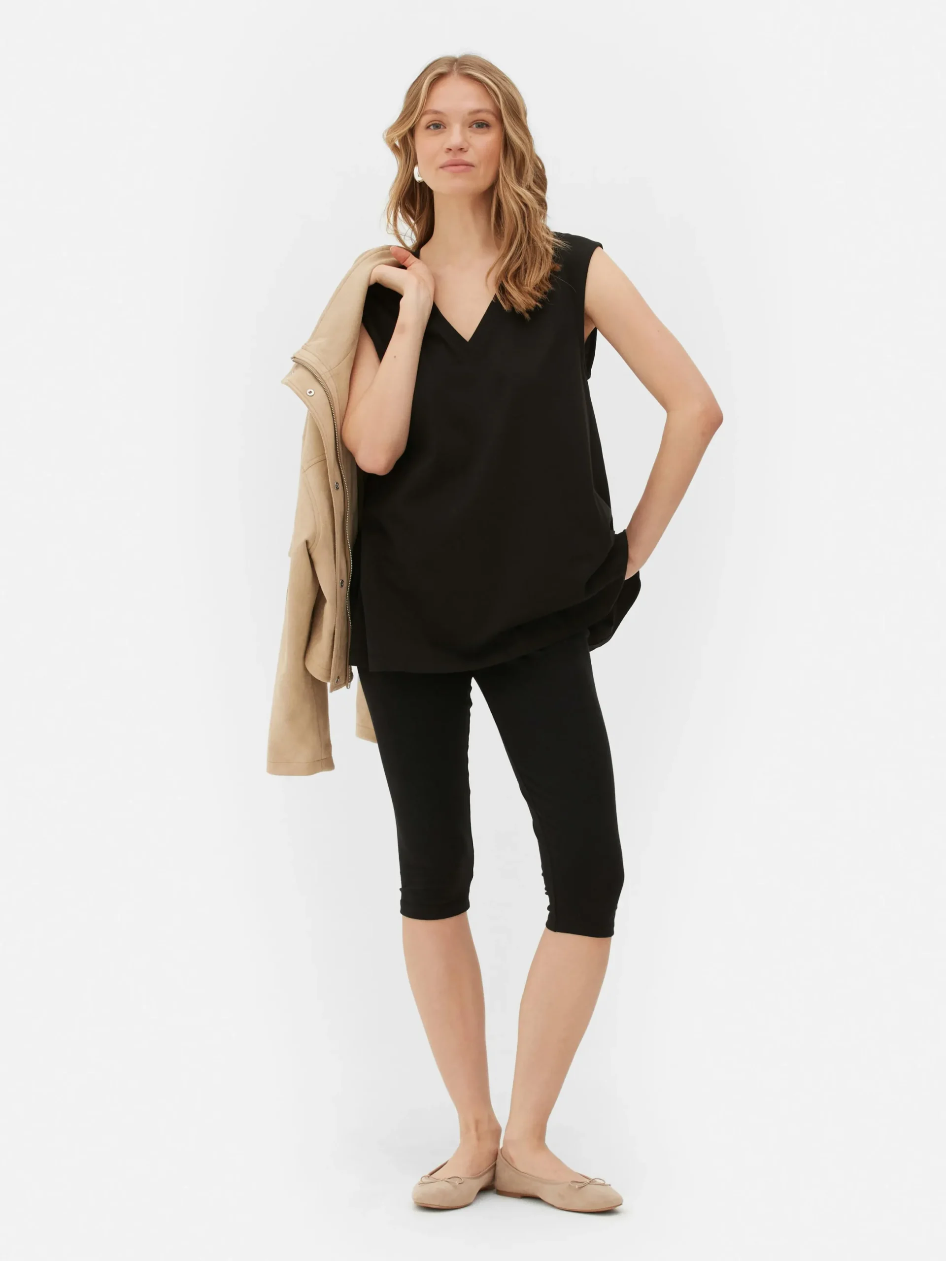 Mujer Primark Tops Y Camisetas|Camiseta Con Cuello De Pico Sin Mangas