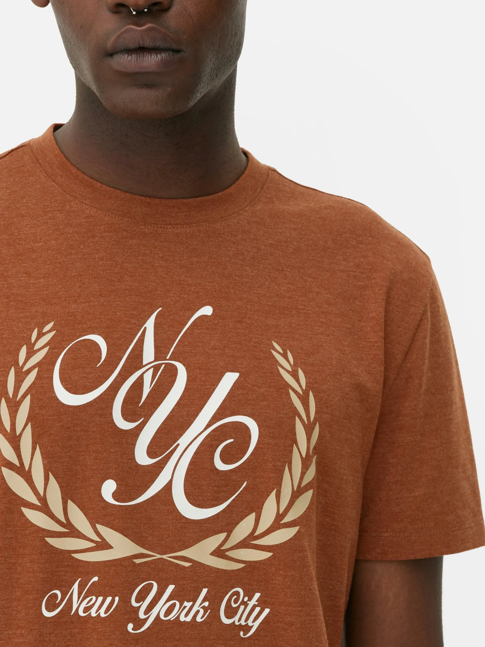 Hombre Primark Tops Y Camisetas|Camiseta Con Escudo De «New York City»