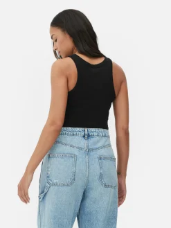 Mujer Primark Tops Y Camisetas|Camiseta Con Espalda De Nadadora Acanalada