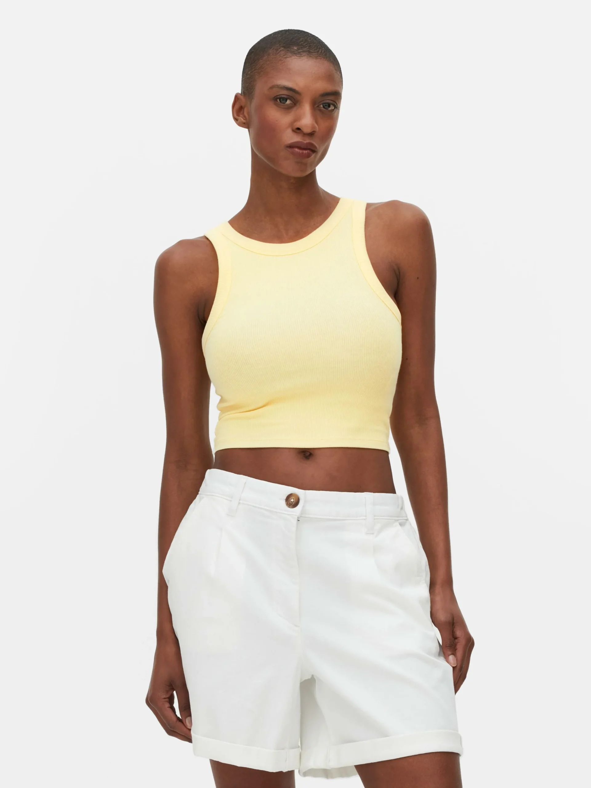 Mujer Primark Tops Y Camisetas|Camiseta Con Espalda De Nadadora Acanalada