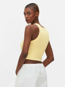 Mujer Primark Tops Y Camisetas|Camiseta Con Espalda De Nadadora Acanalada