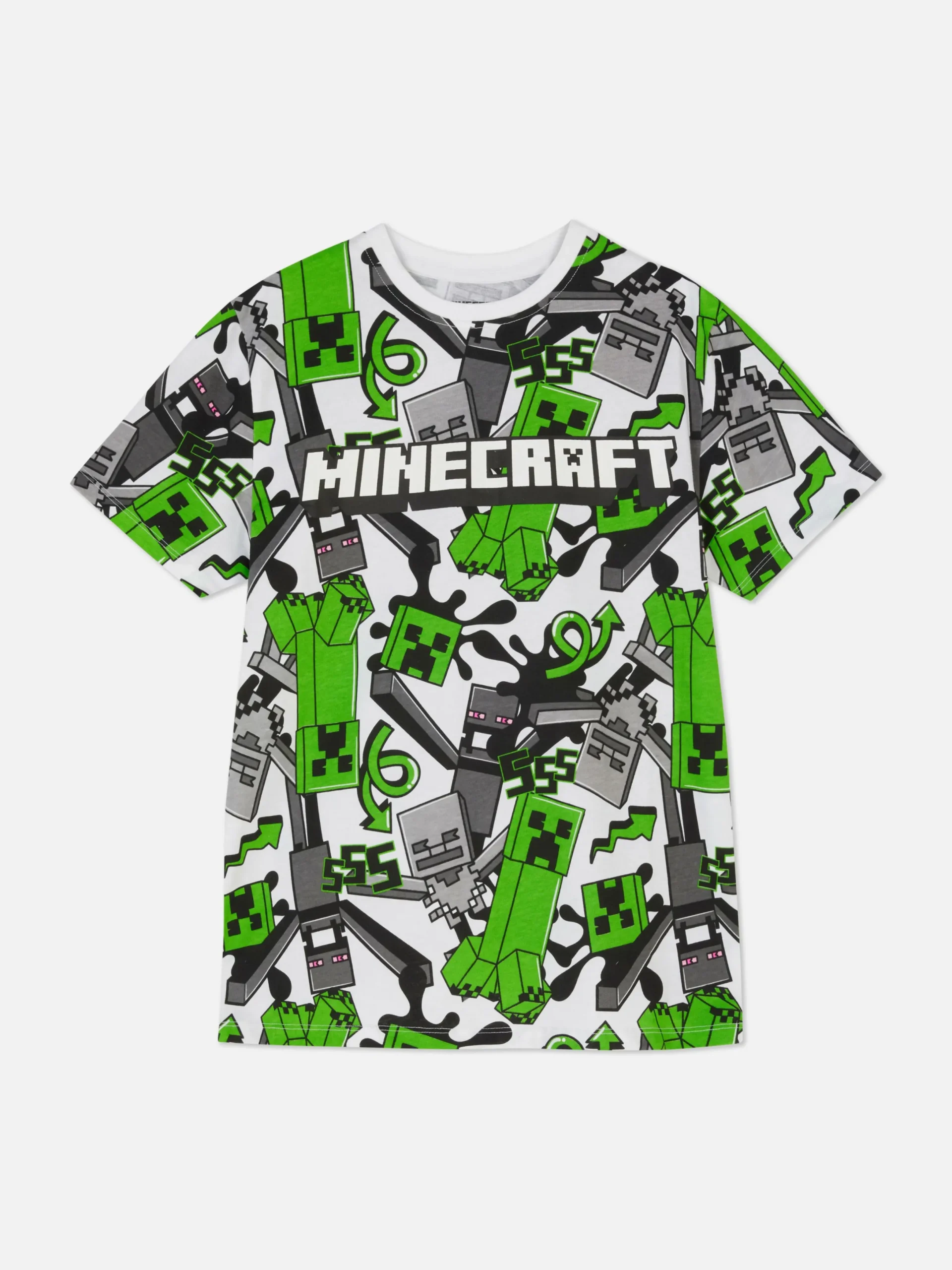 Niños Primark Tops Y Camisetas|Camiseta Con Estampado De Creeper De Minecraft