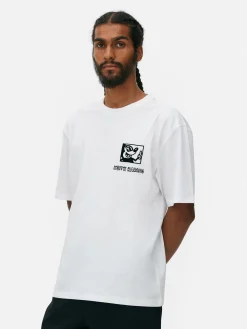 Hombre Primark Camisetas Y Sudaderas Con Estampado Gráfico|Tops Y Camisetas|Camiseta Con Estampado De Disney X Keith Haring