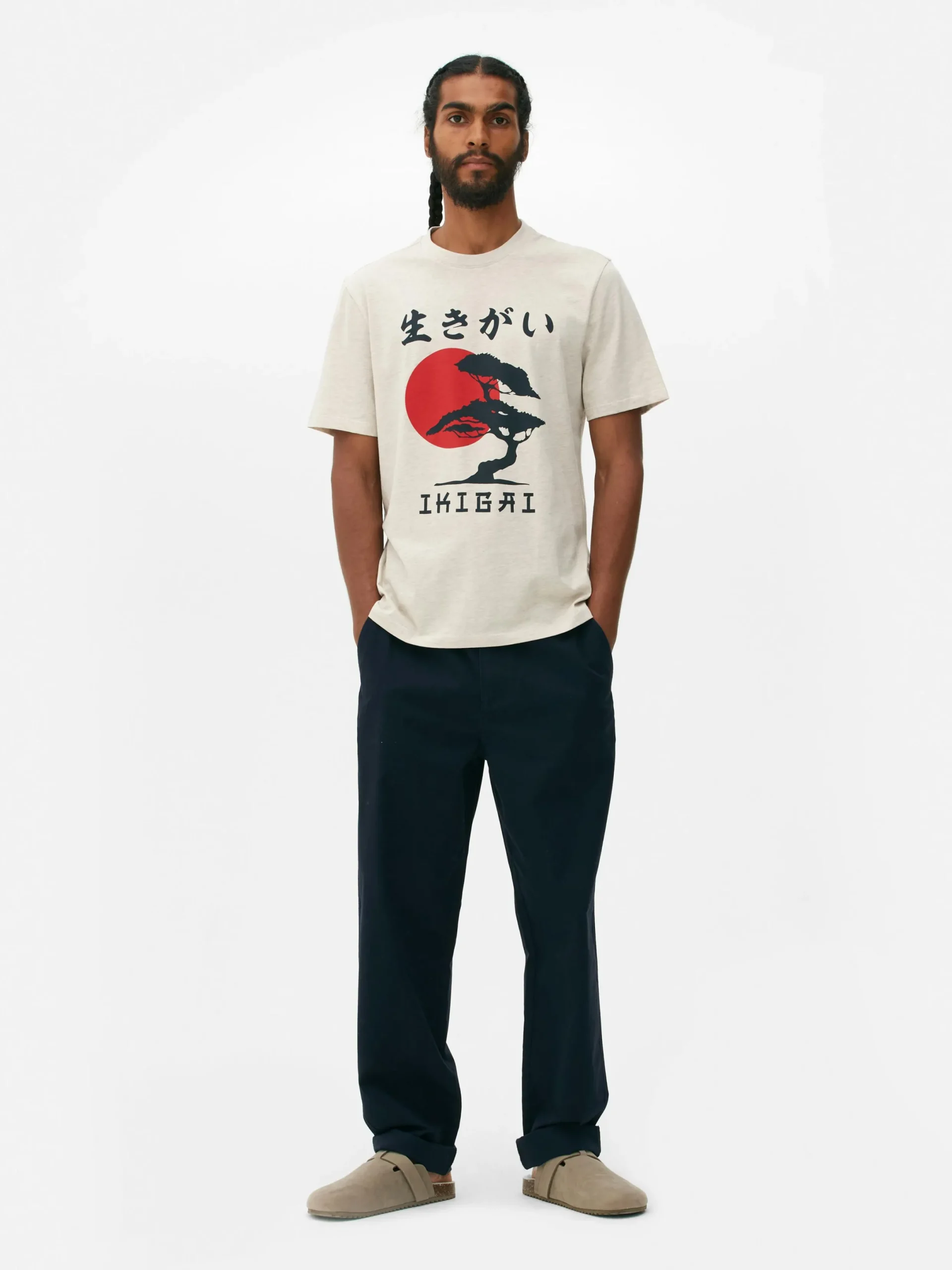 Hombre Primark Tops Y Camisetas|Camiseta Con Estampado De árbol Japonés