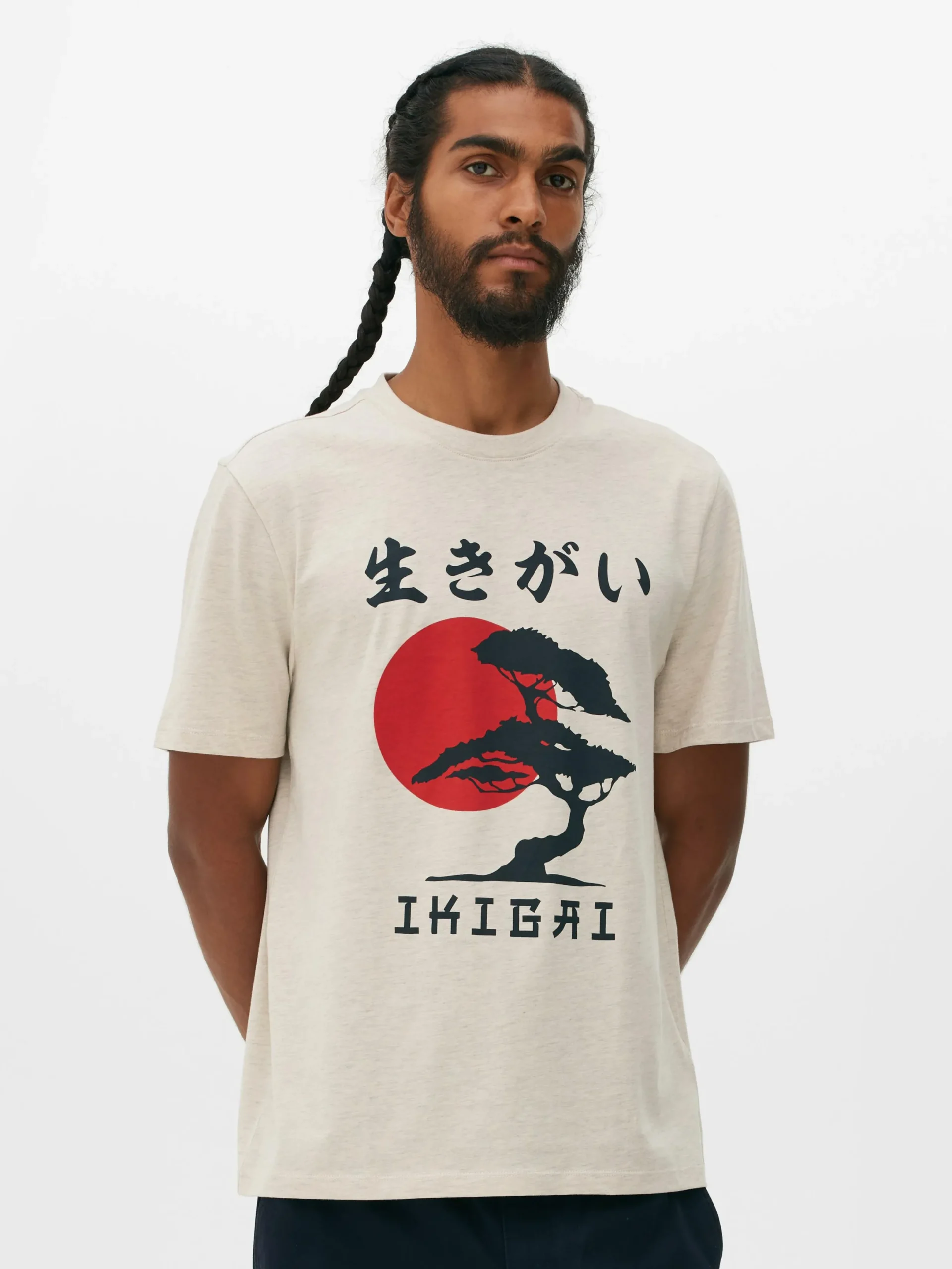 Hombre Primark Tops Y Camisetas|Camiseta Con Estampado De árbol Japonés