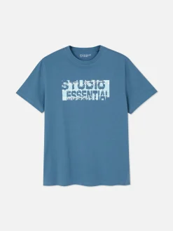 Hombre Primark Tops Y Camisetas|Camiseta Con Estampado Gráfico «Studio Essential»