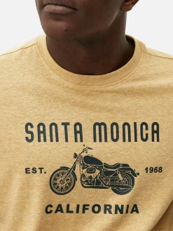Hombre Primark Tops Y Camisetas|Camiseta Con Estampado Gráfico De «Santa Mónica»