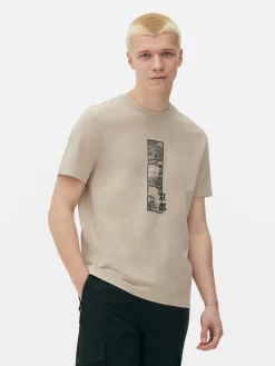 Hombre Primark Tops Y Camisetas|Camiseta Con Estampado Gráfico Japonés