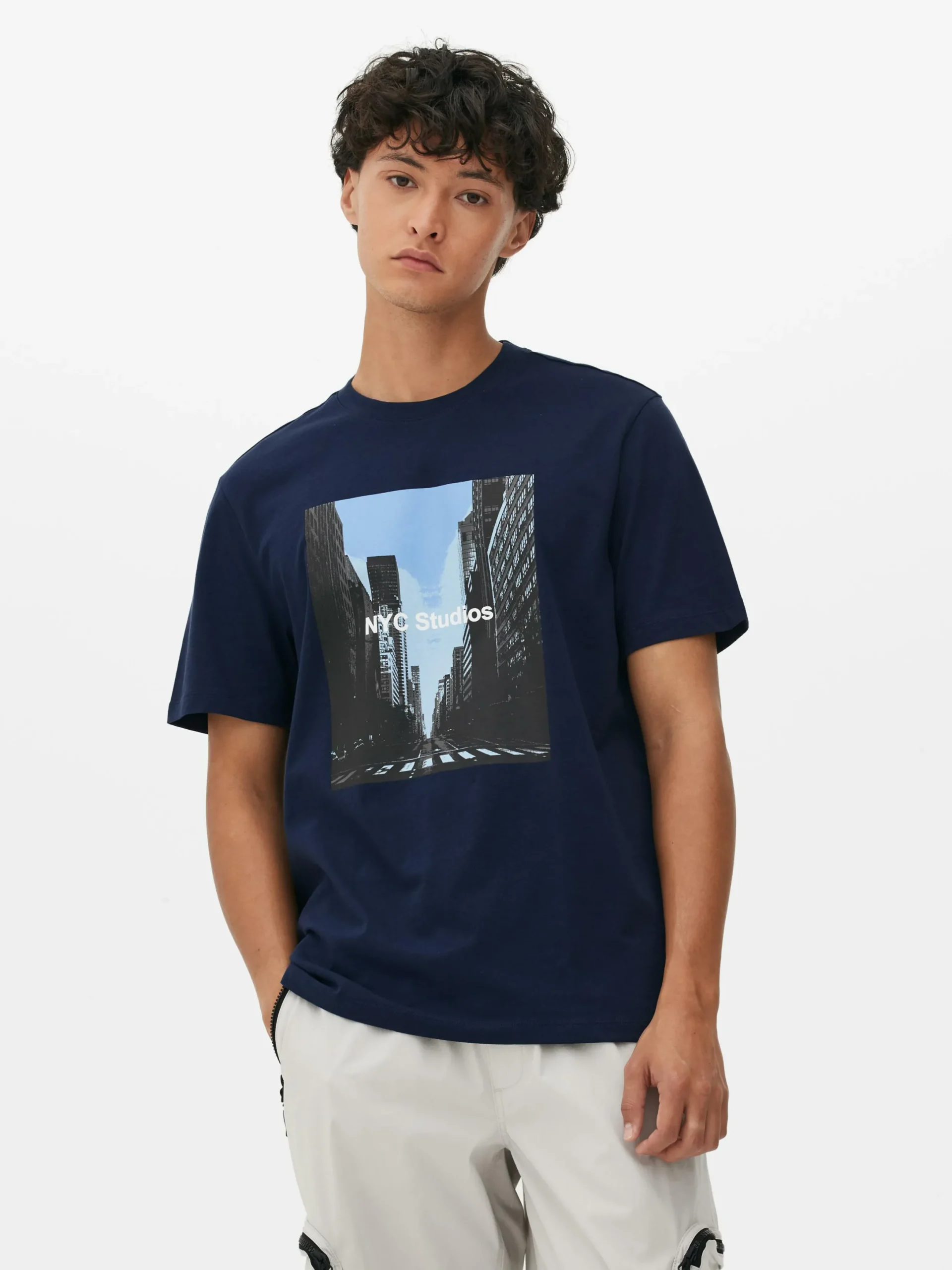 Hombre Primark Tops Y Camisetas|Camiseta Con Estampado Gráfico «NYC Studios»