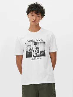 Hombre Primark Tops Y Camisetas|Camiseta Con Estampado Gráfico «Venice Beach»