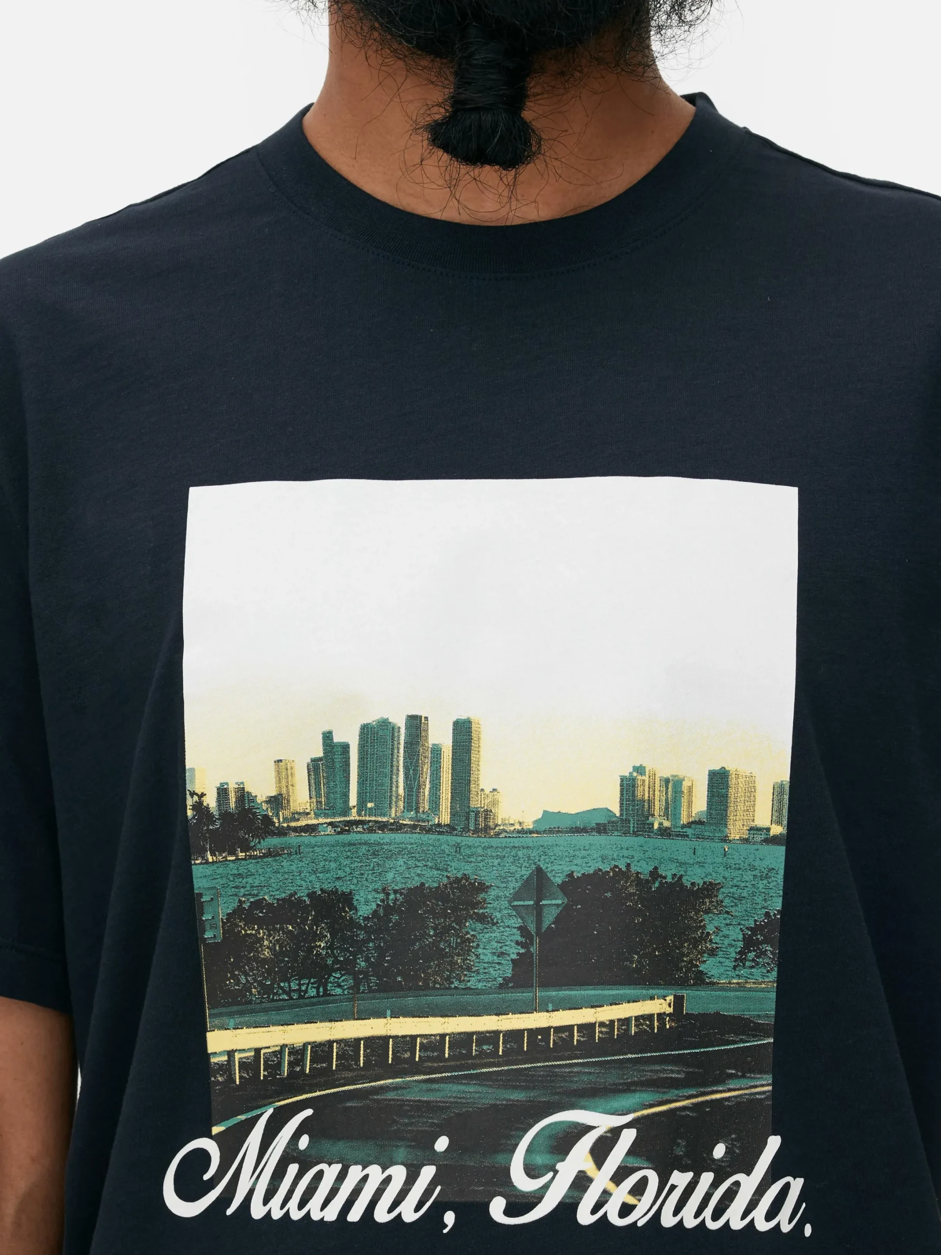 Hombre Primark Tops Y Camisetas|Camiseta Con Estampado Gráfico De «Miami, Florida»