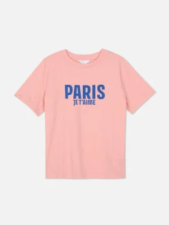 Mujer Primark Tops Y Camisetas|Camiseta Con Estampado Gráfico «Paris»