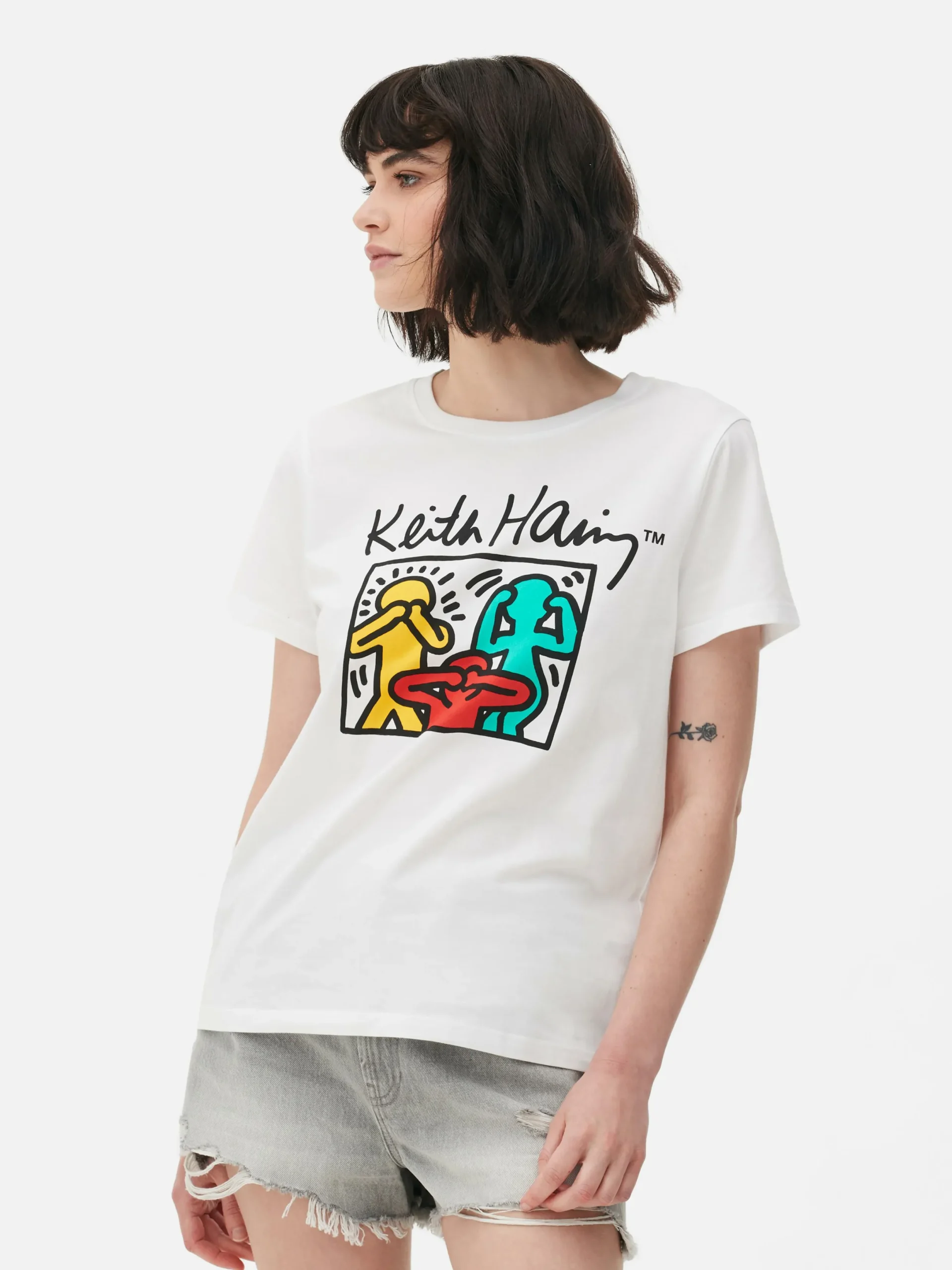 Mujer Primark Tops Y Camisetas|Camiseta Con Estampado Gráfico De Keith Haring