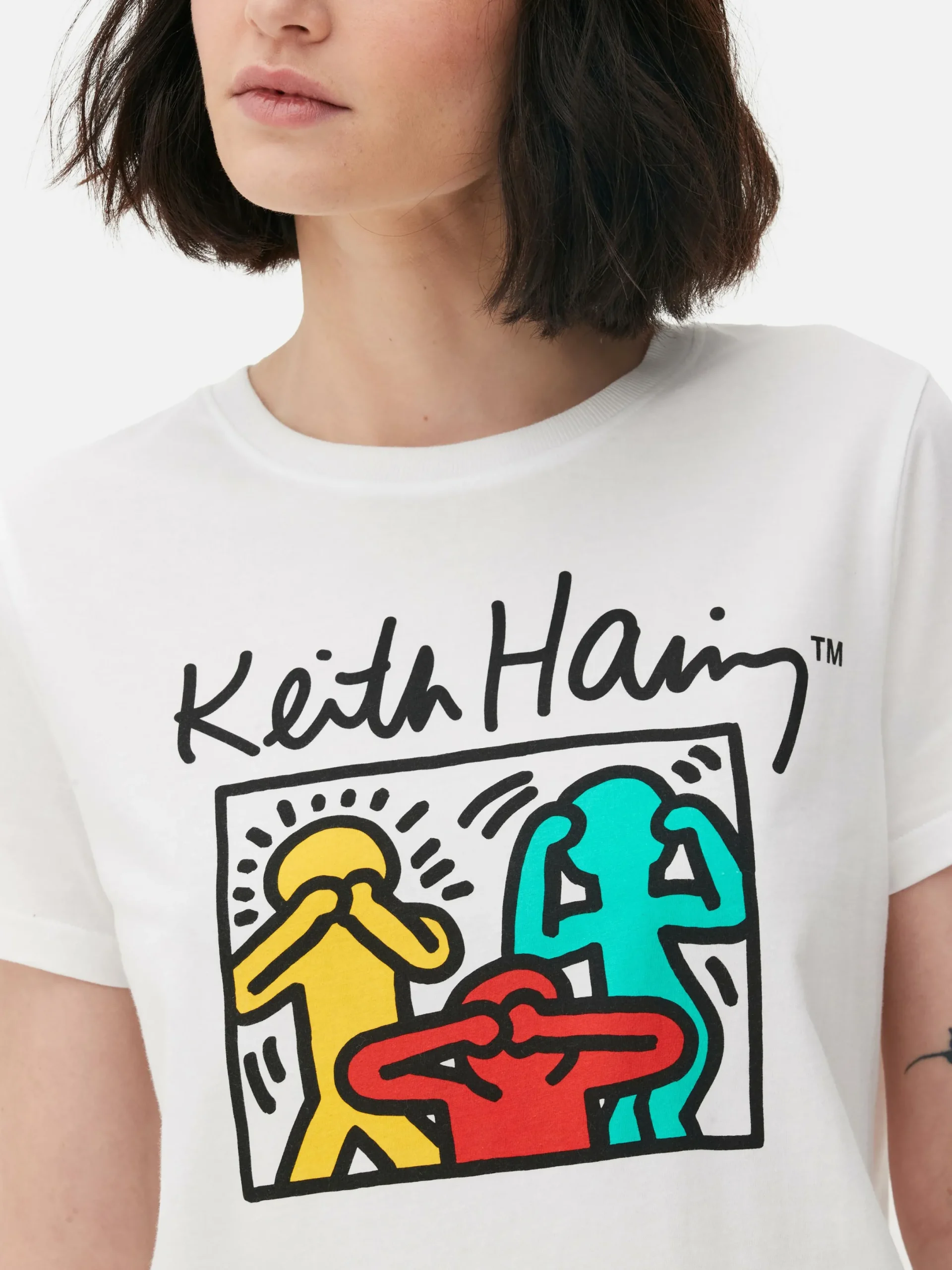 Mujer Primark Tops Y Camisetas|Camiseta Con Estampado Gráfico De Keith Haring