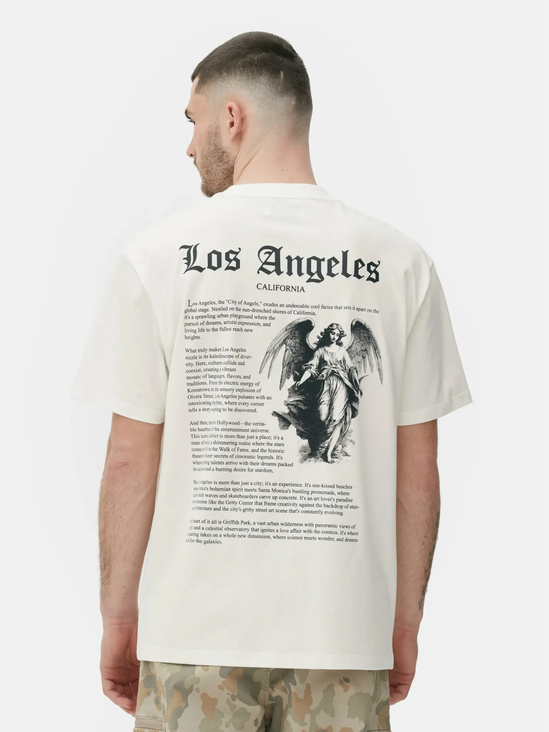 Hombre Primark Tops Y Camisetas|Camiseta Con Estampado «Los Angeles Statue»