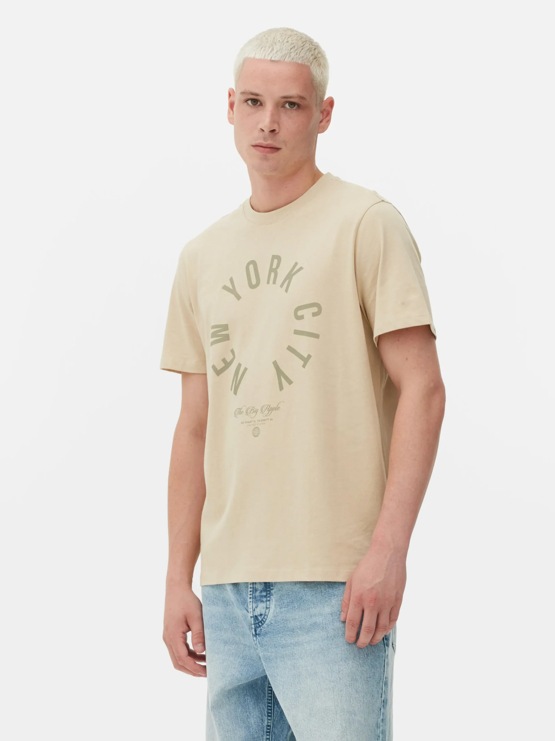 Hombre Primark Tops Y Camisetas|Camiseta Con Estampado «New York City»