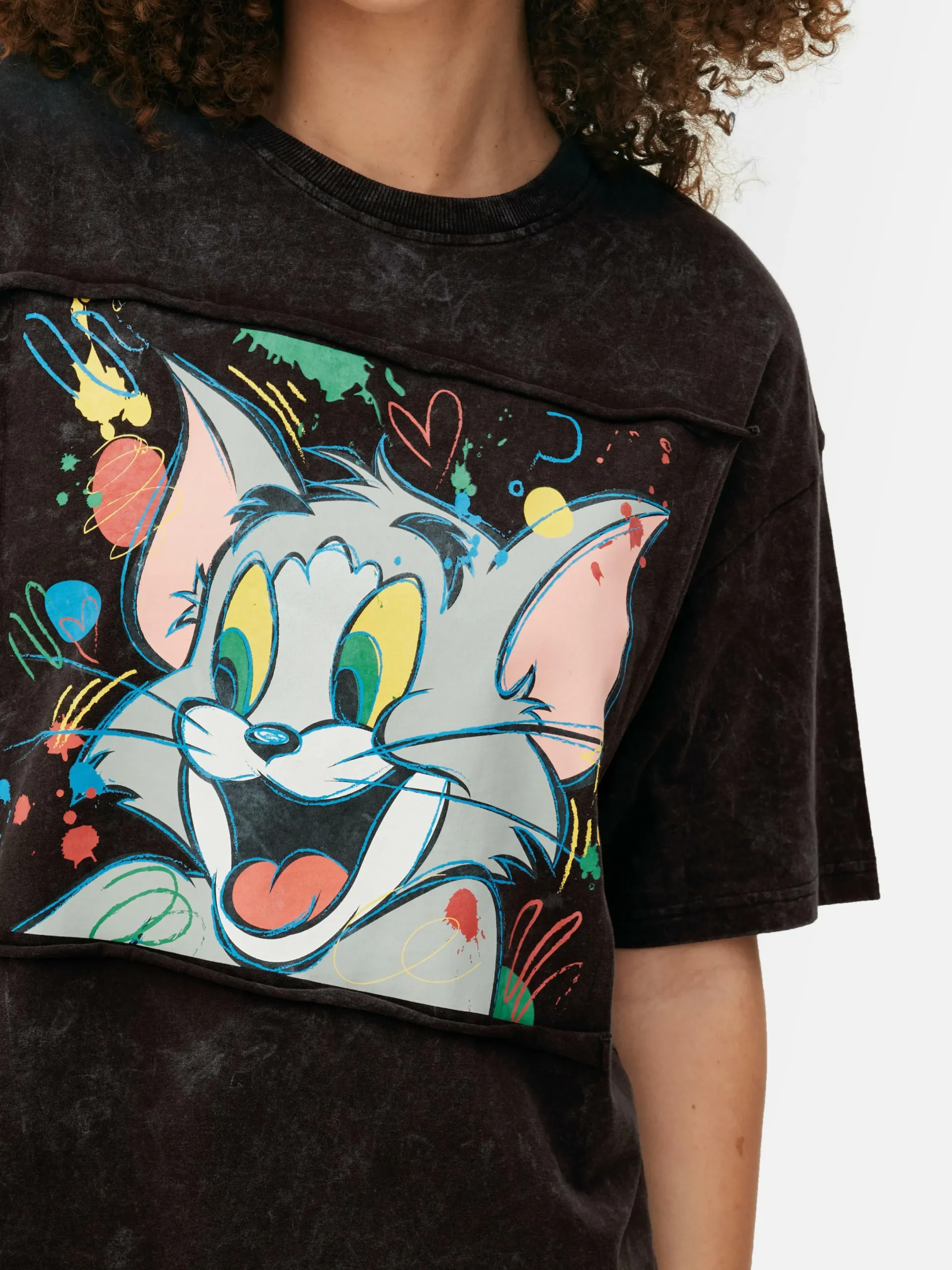 Mujer Primark Tops Y Camisetas|Camiseta Con Plano De Tom Y Jerry