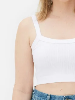 Mujer Primark Tops Y Camisetas|Camiseta Corta Acanalada Con Textura