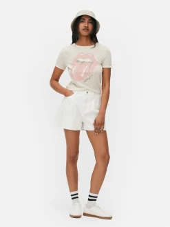 Mujer Primark Tops Y Camisetas|Camiseta Corta Con El Logotipo De Los Rolling Stones