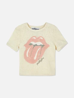 Mujer Primark Tops Y Camisetas|Camiseta Corta Con El Logotipo De Los Rolling Stones