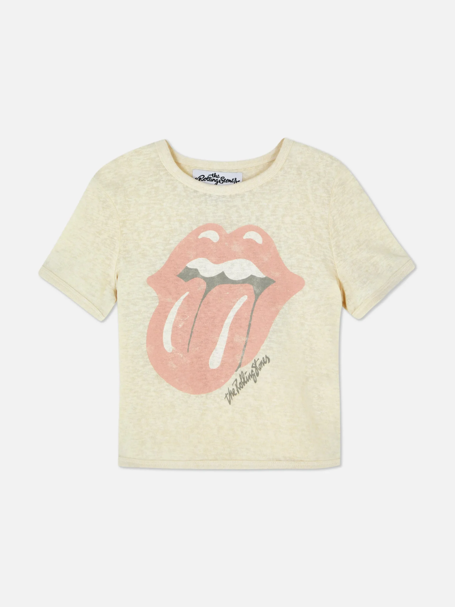 Mujer Primark Tops Y Camisetas|Camiseta Corta Con El Logotipo De Los Rolling Stones