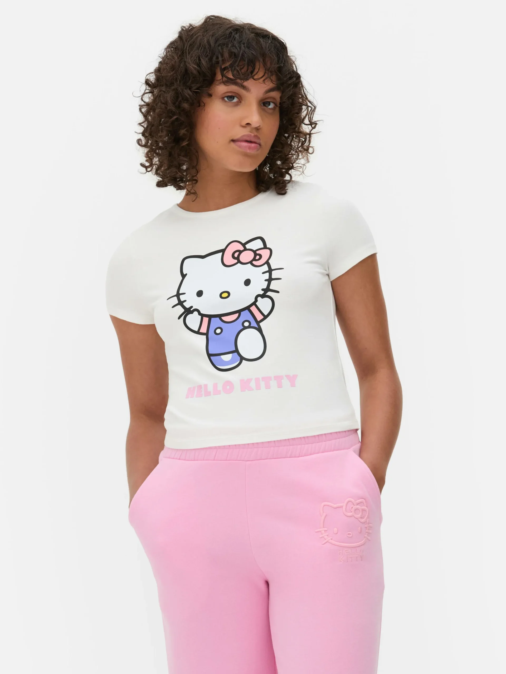 Mujer Primark Tops Y Camisetas|Camiseta Corta Con Estampado De Hello Kitty