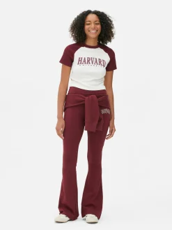 Mujer Primark Tops Y Camisetas|Camiseta Corta De Harvard Estilo Raglán