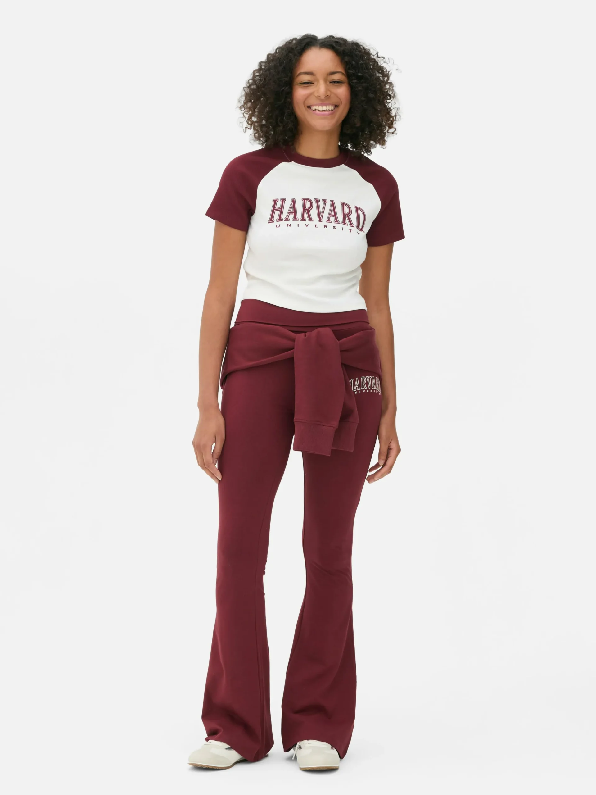 Mujer Primark Tops Y Camisetas|Camiseta Corta De Harvard Estilo Raglán
