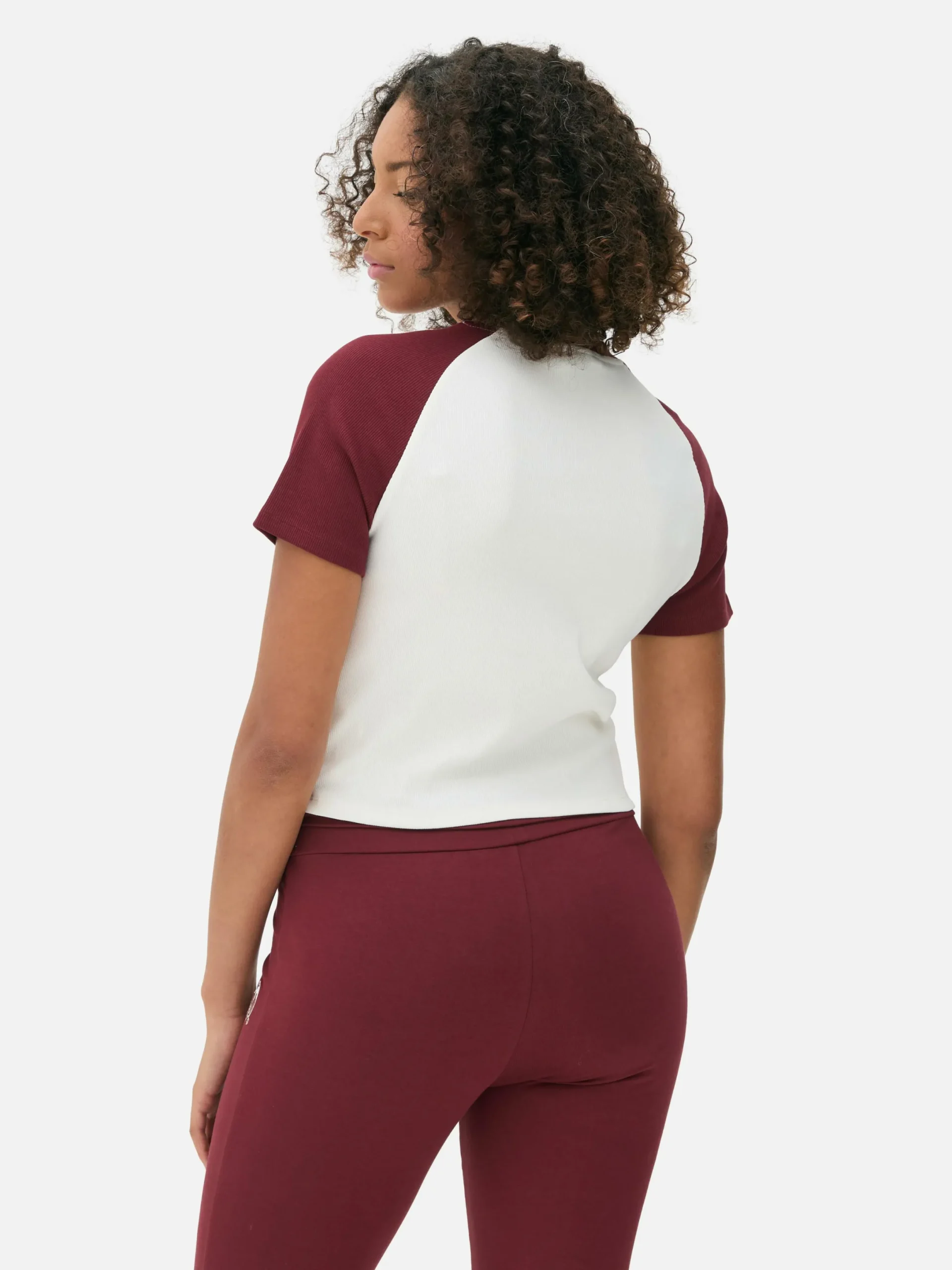 Mujer Primark Tops Y Camisetas|Camiseta Corta De Harvard Estilo Raglán