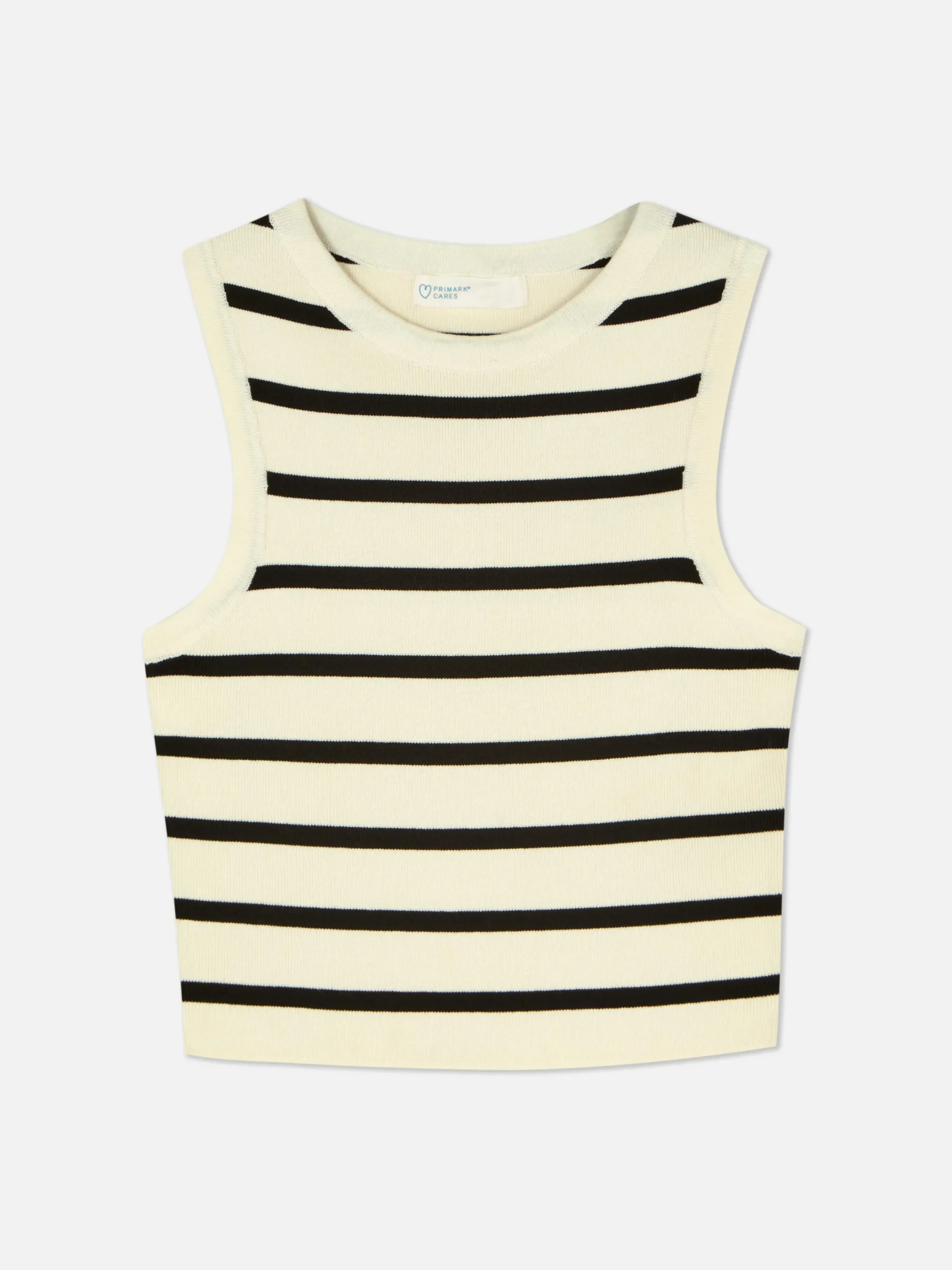 Mujer Primark Tops Y Camisetas|Camiseta Corta De Punto Sin Mangas De Cuello Redondo