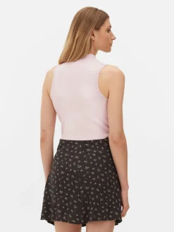 Mujer Primark Tops Y Camisetas|Camiseta Corta Sin Mangas De Cuello Alto