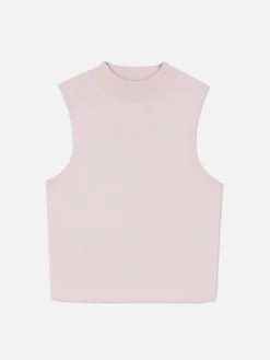 Mujer Primark Tops Y Camisetas|Camiseta Corta Sin Mangas De Cuello Alto