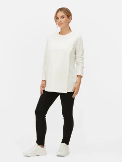 Mujer Primark Tops Y Camisetas|Camiseta Cruzada De Manga Larga De Premamá