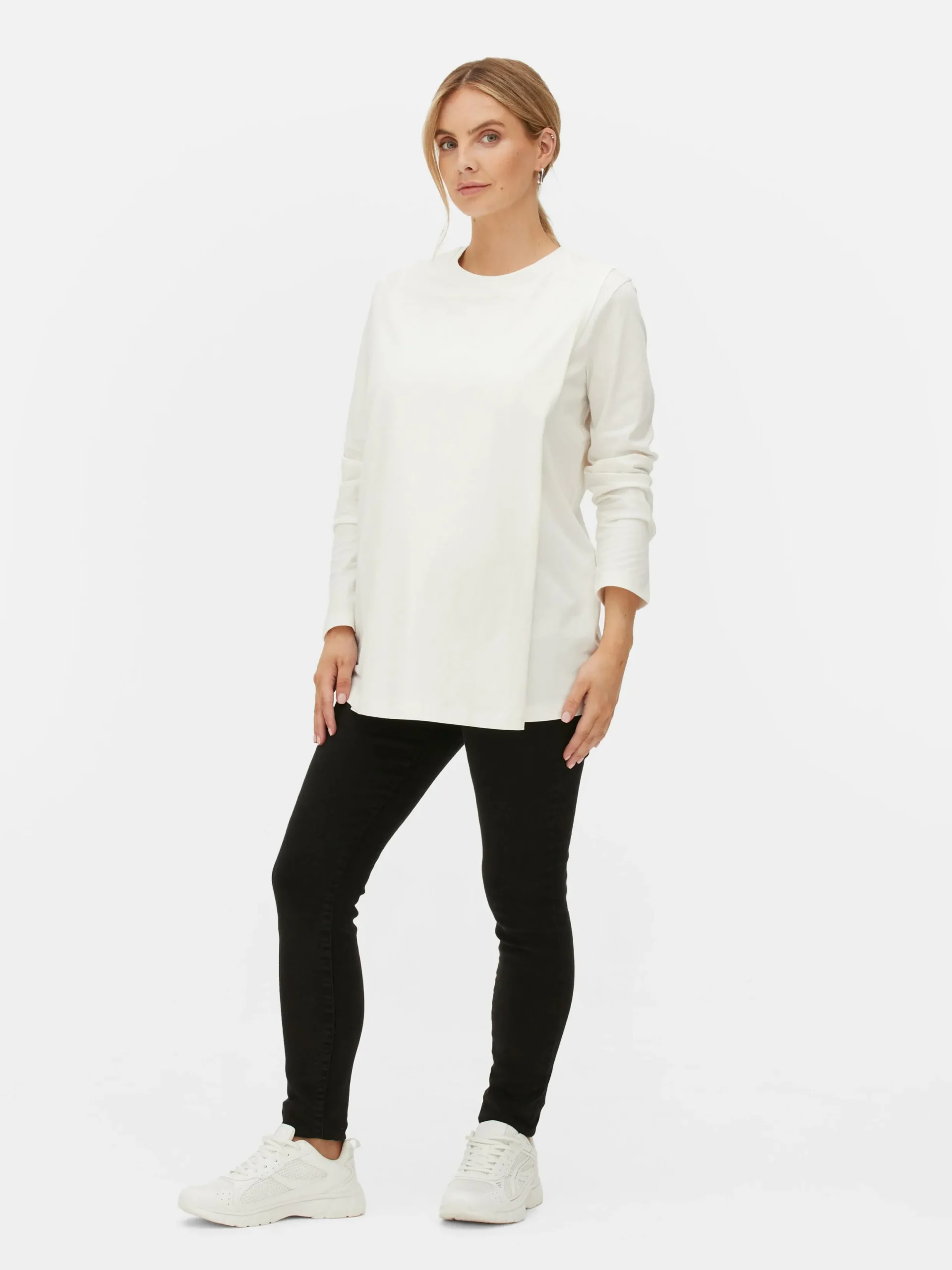 Mujer Primark Tops Y Camisetas|Camiseta Cruzada De Manga Larga De Premamá