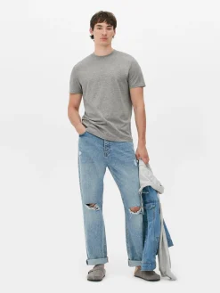 Hombre Primark Tops Y Camisetas|Camiseta De Algodón Con Cuello Redondo