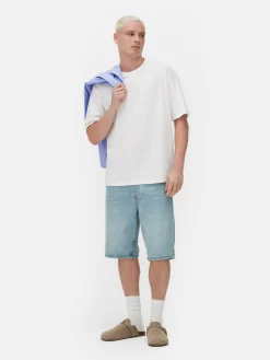 Hombre Primark Tops Y Camisetas|Camiseta De Algodón De Corte Holgado