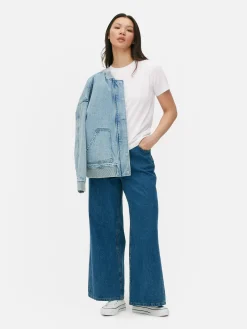 Mujer Primark Tops Y Camisetas|Camiseta De Algodón De Manga Corta