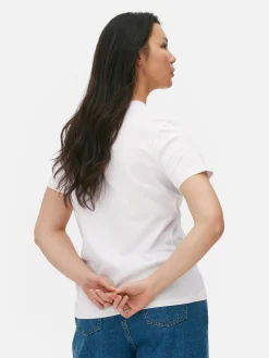 Mujer Primark Tops Y Camisetas|Camiseta De Algodón De Manga Corta