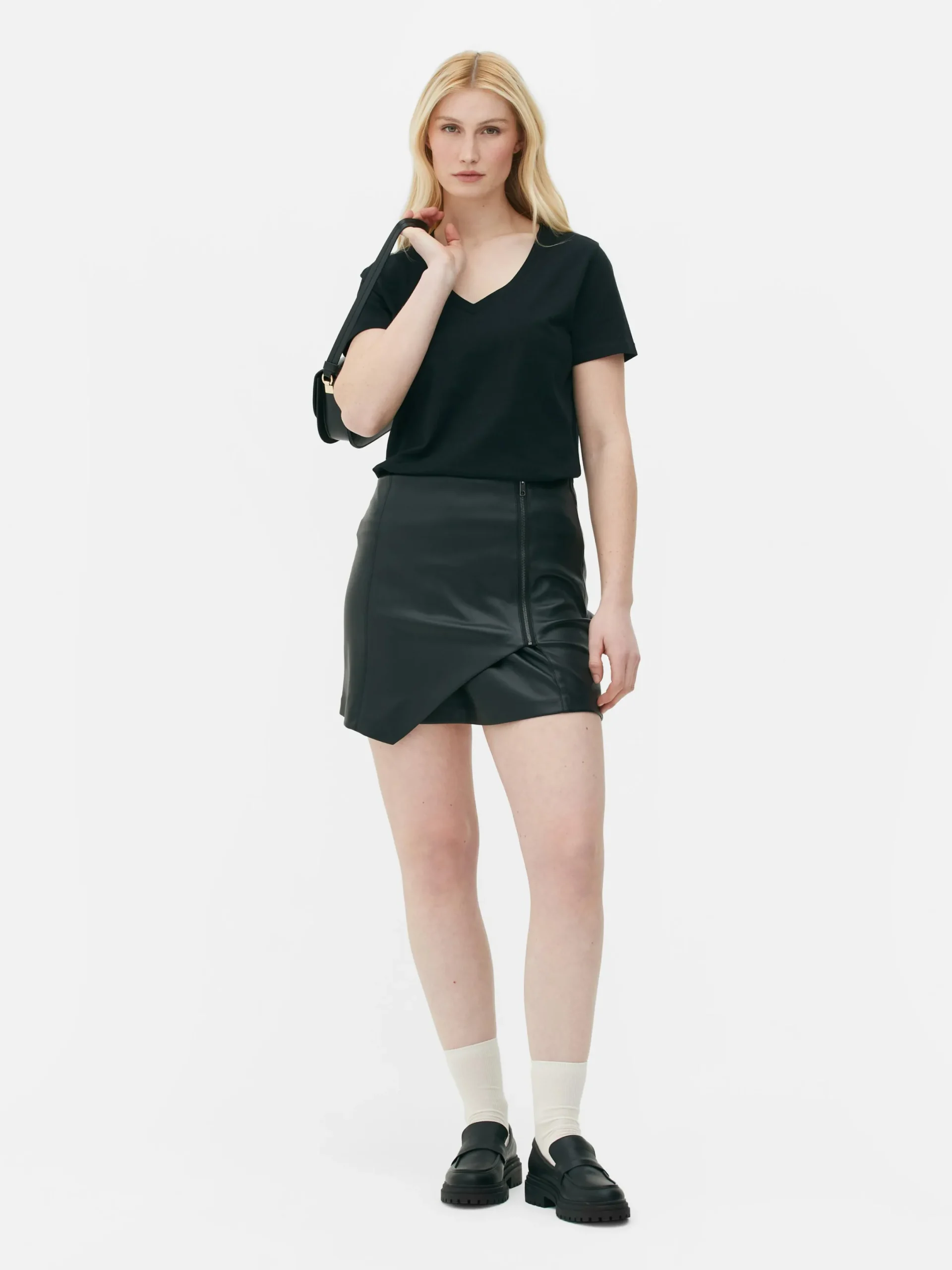 Mujer Primark Tops Y Camisetas|Camiseta De Corte Recto Con Cuello De Pico