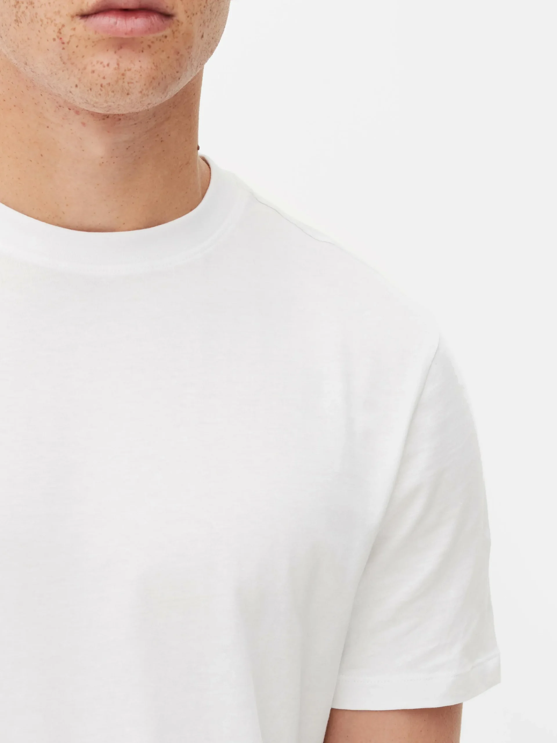 Hombre Primark Tops Y Camisetas|Camiseta De Cuello Redondo Y Corte Recto