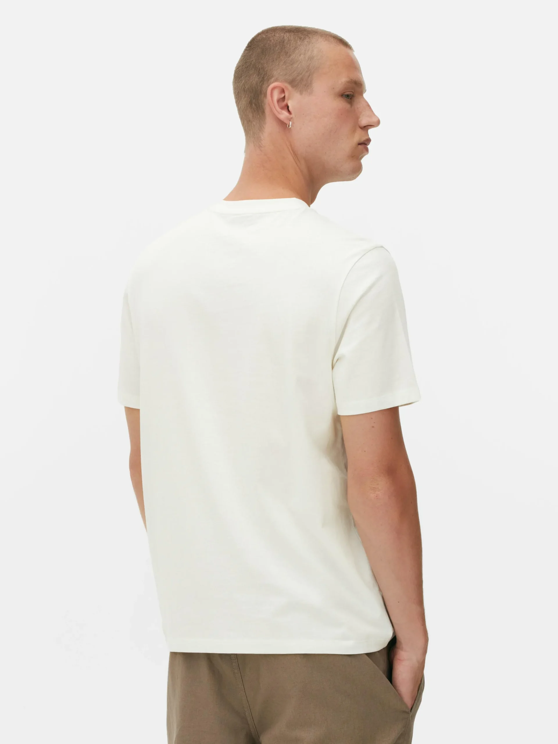 Hombre Primark Tops Y Camisetas|Camiseta De Cuello Redondo Y Corte Recto