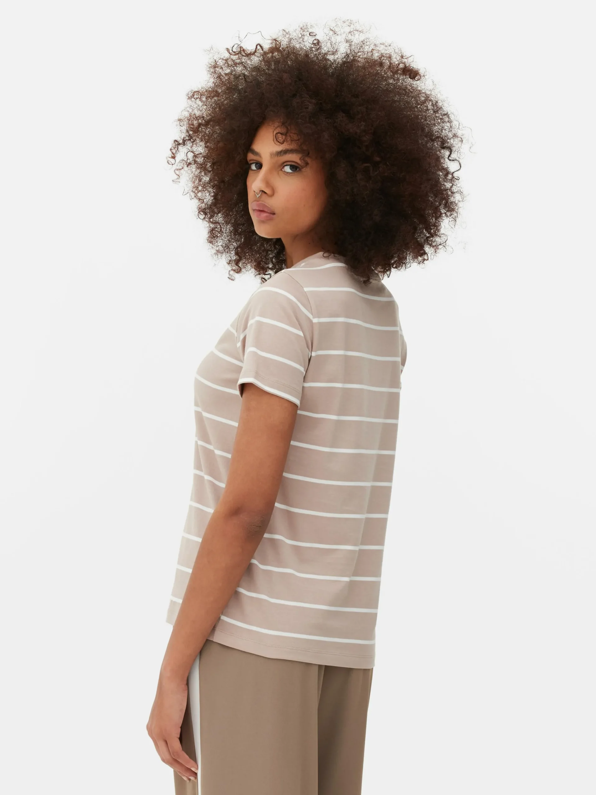 Mujer Primark Tops Y Camisetas|Camiseta De Cuello Redondo A Rayas