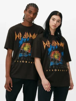 Mujer/Hombre Primark Camisetas Y Sudaderas Con Estampado Gráfico|Tops Y Camisetas|Camiseta De Manga Corta Con Estampado De Def Leppard
