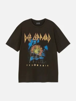 Mujer/Hombre Primark Camisetas Y Sudaderas Con Estampado Gráfico|Tops Y Camisetas|Camiseta De Manga Corta Con Estampado De Def Leppard