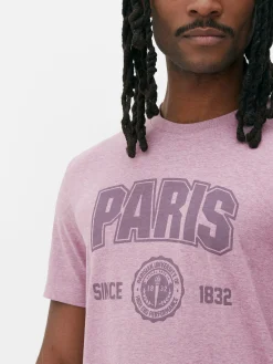 Hombre Primark Tops Y Camisetas|Camiseta De Manga Corta Universitaria «Paris»