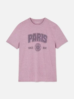 Hombre Primark Tops Y Camisetas|Camiseta De Manga Corta Universitaria «Paris»