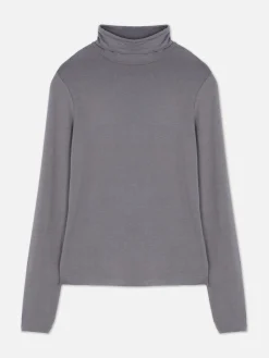 Mujer Primark Tops Y Camisetas|Camiseta De Manga Larga Con Cuello Vuelto