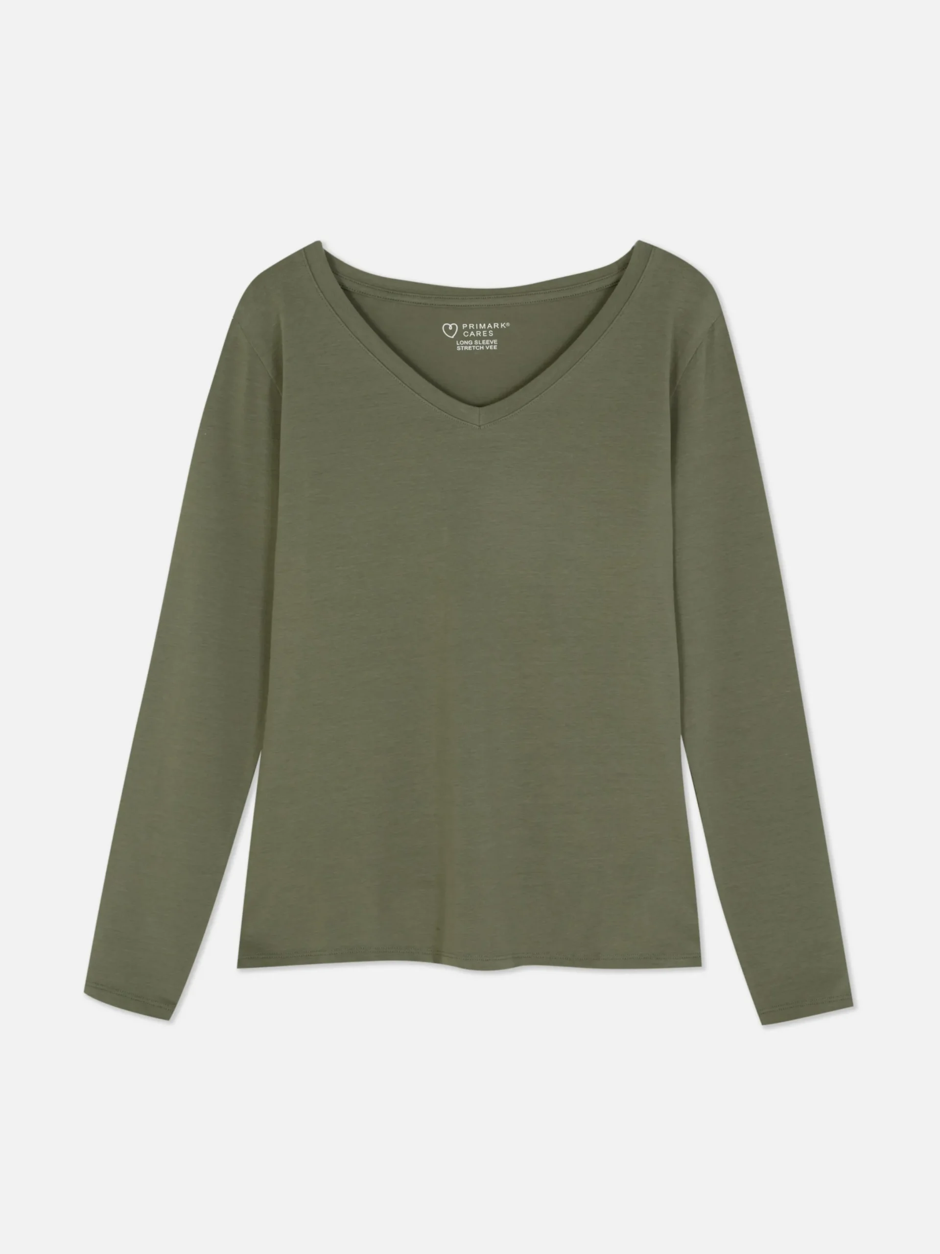 Mujer Primark Tops Y Camisetas|Camiseta De Manga Larga De Cuello De Pico