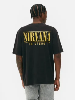 Hombre Primark Camisetas Y Sudaderas Con Estampado Gráfico|Tops Y Camisetas|Camiseta De Nirvana Con Efecto Lavado