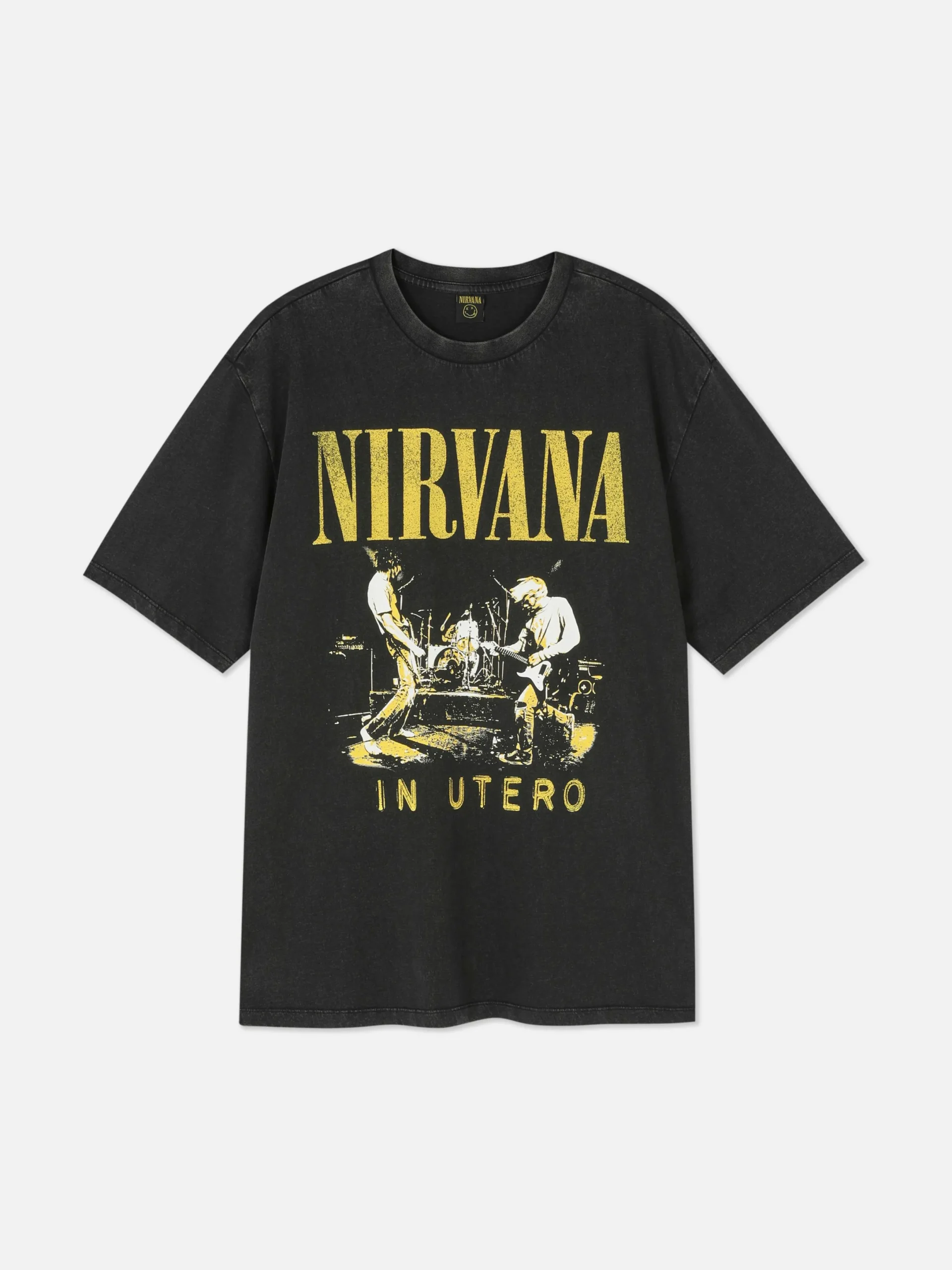 Hombre Primark Camisetas Y Sudaderas Con Estampado Gráfico|Tops Y Camisetas|Camiseta De Nirvana Con Efecto Lavado